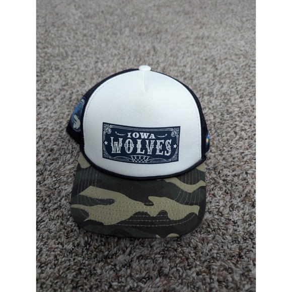 Dhakai Other - Iowa Wolves NBA G-League Basketball Hat Adjustable Back Camo Logo Snapback OS